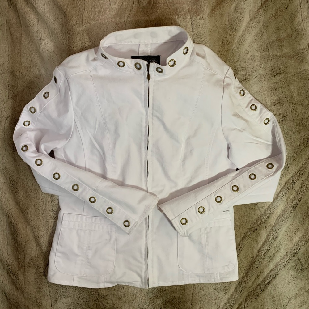 White denim Moto jacket